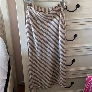 Metallic striped maxi skirt